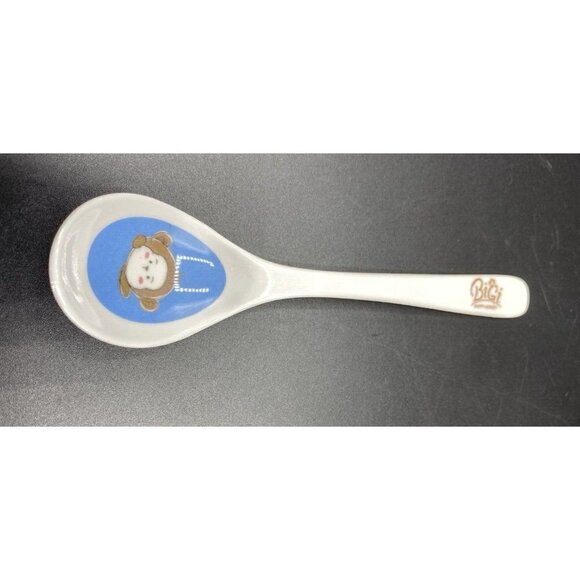 BiGi Happy Monkey Melamine Baby Spoon Blue White Shun Ta Replacement Toddler - Picture 1 of 10